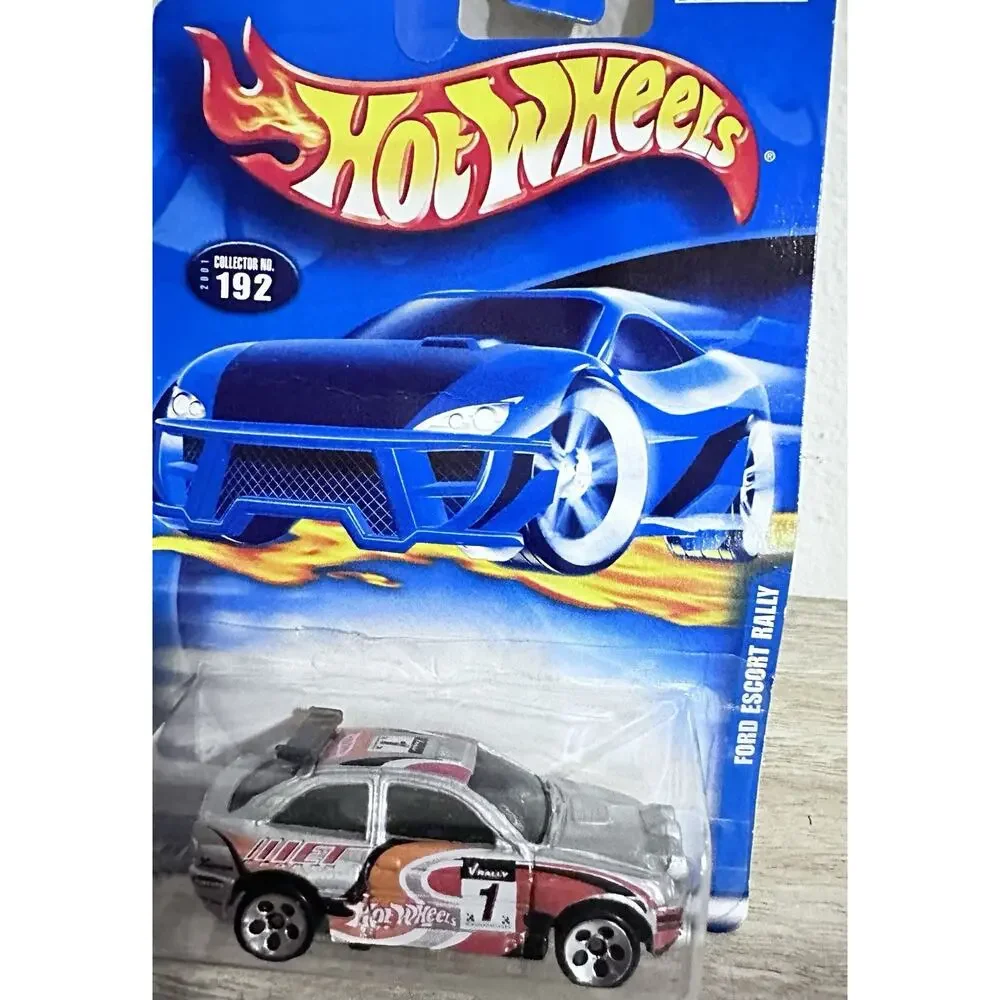 2001 Hot Wheels Collector No. 192 Ford Escort Rally with Chrome 5 Dot Wheels H86